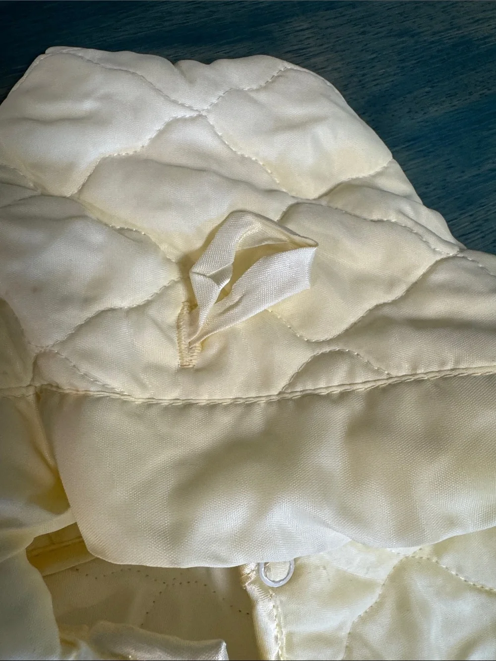 Vintage Cream Quilted Baby Jacket and swaddle